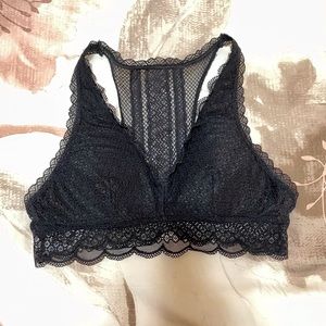 Aerie Black Lace Racerback Bralette